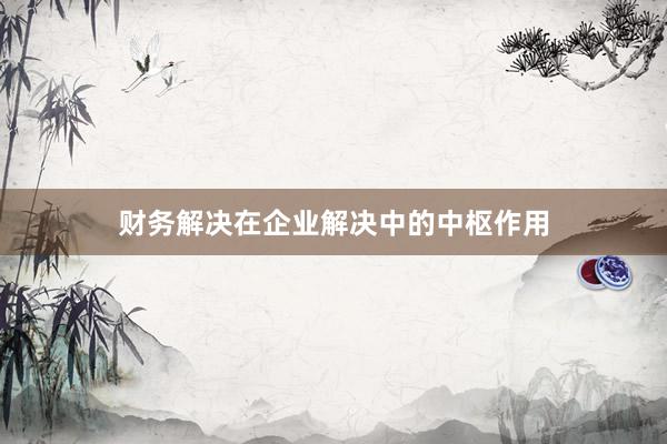 财务解决在企业解决中的中枢作用